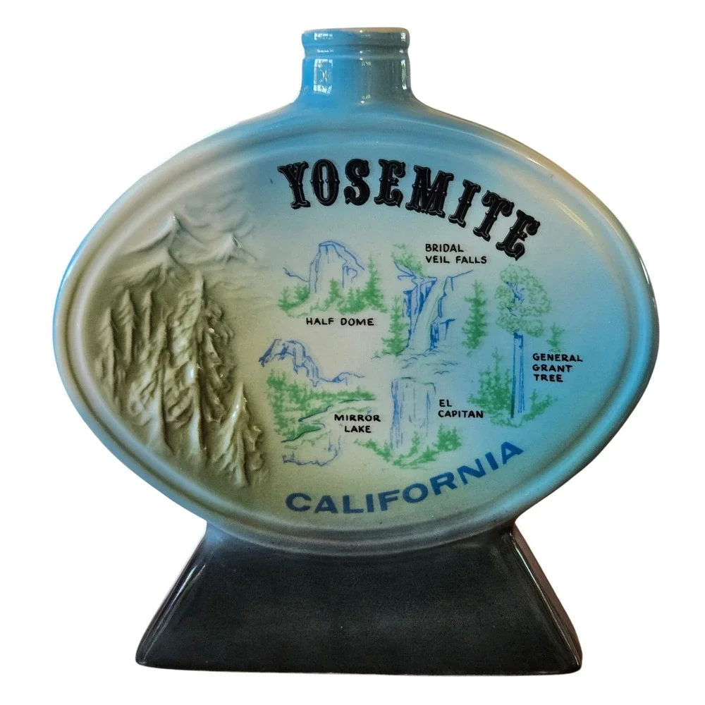Oval Vintage 1968 Yosemite California Jim Beam Decanter Genuine Regal China